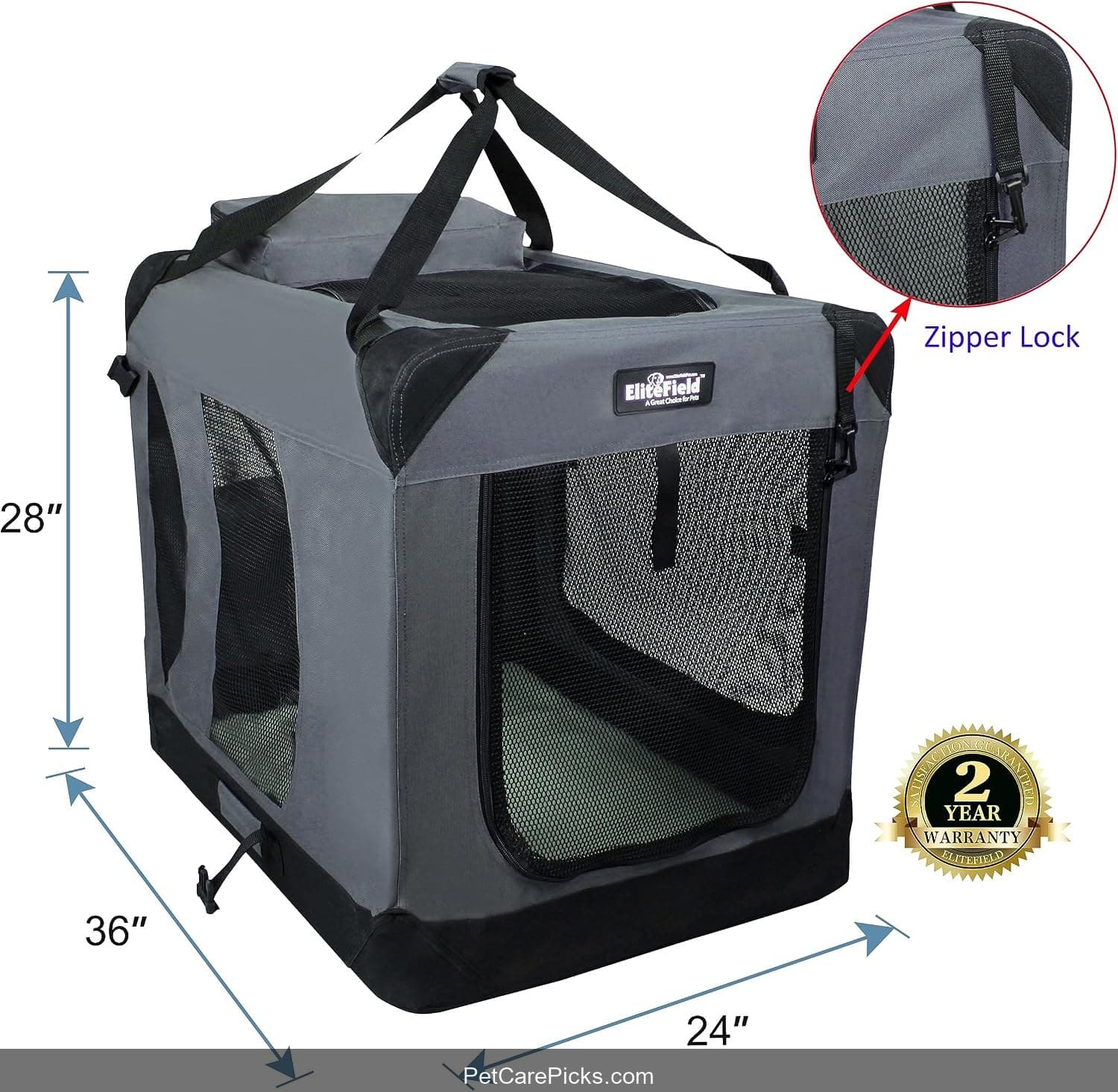 EliteField 3-Door Soft Dog Crate - Image 1