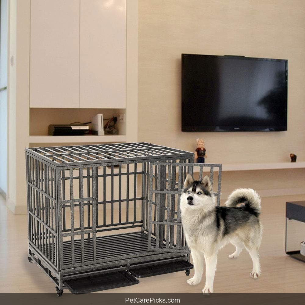 LUCKUP Heavy Duty Strong Steel Dog Crate - Image 1